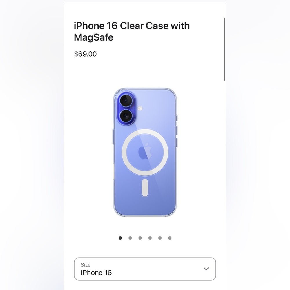 Apple iPhone 16 Clear Case with MagSafe - Transparent White, BNIB